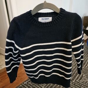 Navy Blue and white striped sweater